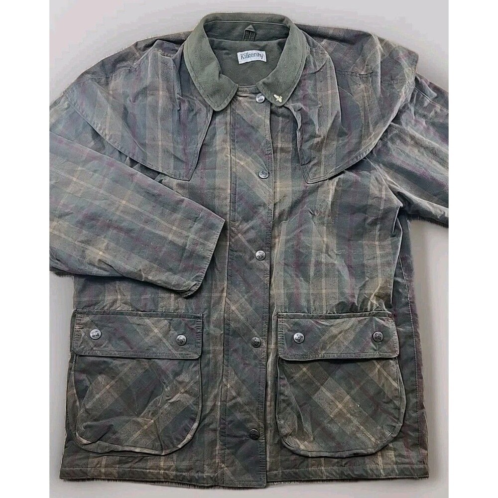 Kilkenny Women's L 14 UK / 10 US Waxed Cotton Tartan Plaid Fox Hunting Jacket